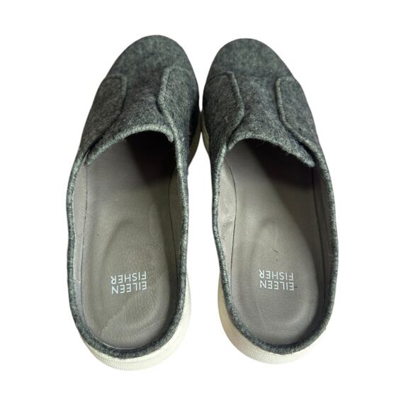EILEEN FISHER News Felt Sneaker Gray Slides Slip On Women's Size 10 Casual EUC - Picture 5 of 6